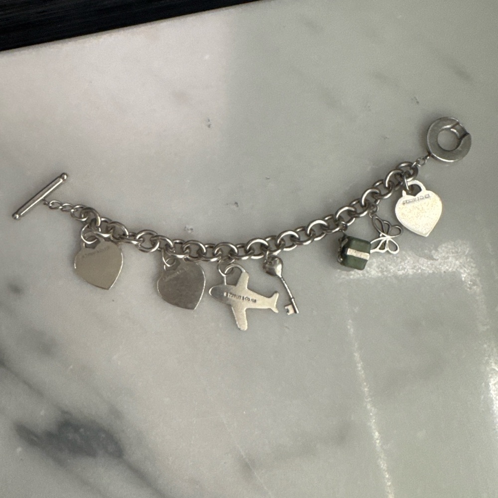 Tiffany & Co. Silver Heart and Butterfly Charm Bracelet